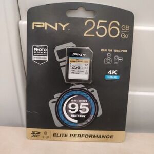 PNY Elite Performance 256GB Class 10 UHS-I U3 SDXC Flash Memory Card 95MB/s